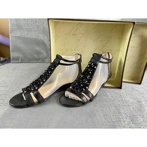 NIOB Enzo Angiolini Eakilly Strappy, Zippered Low Heels 8.5M